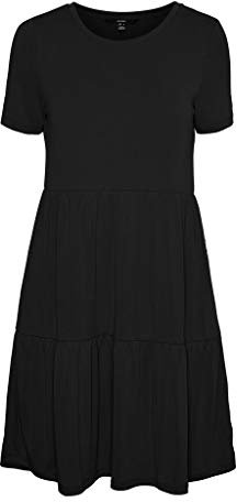 VERO MODA Damen Vmfilli Calia Short Dress Ga Noos Kleid, Schwarz, XS EU
