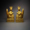 LISAQ Holz Inari Okami Gott des Fuchses Glück Bote Mythologie Buddha Statue Shinto Skulptur Home Decoration