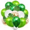 Luftballons Grün Weiß Gold 50 Stück, Jungle Luftballons Dunkelgrün Hellgrün Dschungel Ballons Helium Luftballons mit 10 Stück Palmblätter für Geburtstag Hochzeit Safari Tropische Sommer Party