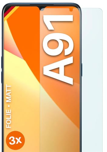 moex FlexProtect matte Schutzfolie für Oppo A91 Displayschutz Folie matt gegen Reflexionen, Anti Reflex Handyfolie mit Sonnenschutz, Kompatibel mit jeder Handyhülle, 3 Stück
