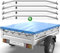 Tarpofix® Bâche pour remorque plate 257,5 x 134,5 x 8 cm + 4x arceau de bâche (réglable 100-145 cm) - Bache remorque PVC - Bâche de couverture pour diverses remorques de voitures de 750kg & 1000kg
