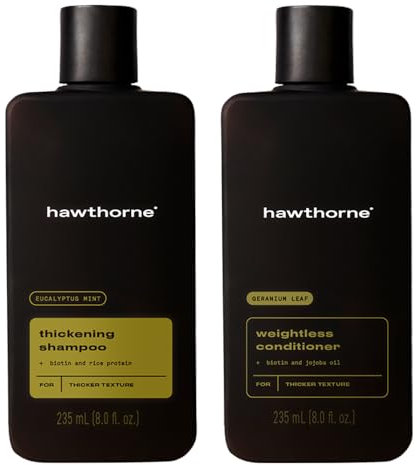 Hawthorne Haarpflege-Shampoo und Conditioner für Herren, enthält dickeres Shampoo und Gewichtloser Conditioner.