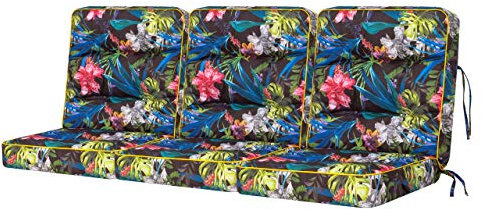 HOBBYGARDEN Coussin de balancelle hollywoodienne - Coussin de jardin - Coussin à bascule - 110 x 180 cm - Feuilles colorées