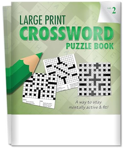 ZOCO - Large Print Crossword Puzzle Books Bulk 25 Pack - Easy-to-Read Crossword Books - Senior Activity Books for Nursing Homes, Assisted Living & Low Vision (Vol. 2)