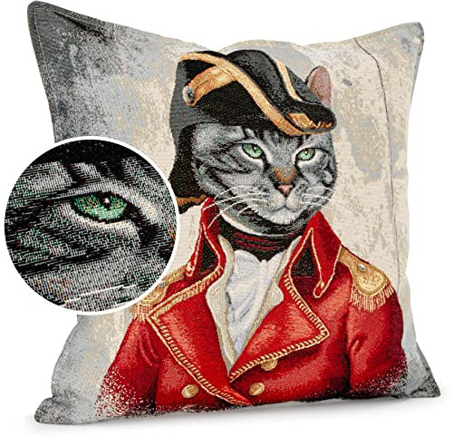 ANRO Kissenbezug Dekokissen Kissen Sofakissen Kissenbezüge Kissenhülle Gobelin Offizier 45x45cm ohne Füllung