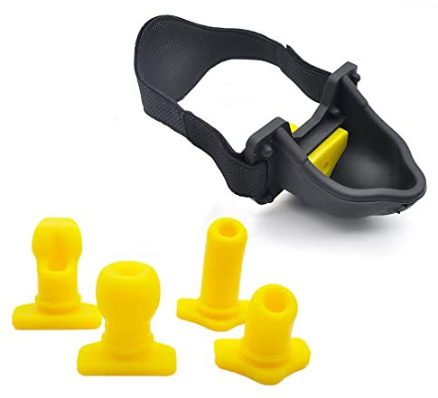NAIXBTY Silikon Urinal Piss Trichter Trichterknebel Mit 4 stücke Gag Ball Mund Beißen Bondage Homosexuell Urinal piss SM Rollenspielmaske Erotik Sexspielzeug für Paar (Schwarz)
