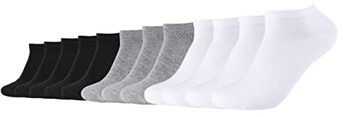Camano Sneaker Socken Herren Damen 39-42 43-46 47-49 CA-Soft Organic Cotton 12er Pack ohne Gummibund Schwarz Grau Blau Weiß