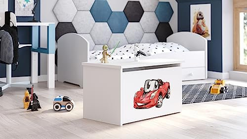 KOBI Kommode DARIA Spielzeugkiste mit Schublade | Groß 73 x 42 x 40 CM | Truhe Weiß Kinderzimmer Möbel | Truhenbank mit Stauraum für Kinder | Boxen Aufbewahrung | Aufbewahrungsbox
