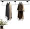 RSR Hangers Kleiderstange Industrial Design Wandgarderobe 120 cm x 30 cm für die Wand | Schwarz | Garderobenstange | Schlafzimmer | Flur | Garderobe | Wandmontage