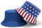Reversible American US Flag Bucket Hat Women Youth Stars Stripes USA Flags Patriotic Sun Hats Anti-UV Portable Travel Beach Cap Topee Camping Fishing Fisherman Hat