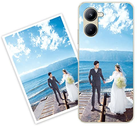 Sunrive Coque personnalisée Compatible avec Realme C33, Personnalisable avec Votre Propre Image, PhotoTexte, DIY Silicone Étui Housse Protecteur Souple Gel Transparent Back Case