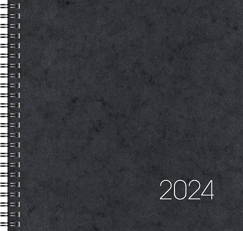 BRUNNEN Wochenkalender Modell 766 2024 2 Seiten = 1 Woche Blattgröße 21 x 20,5 cm schwarz