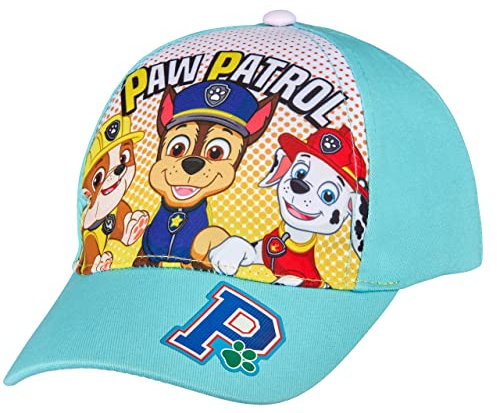 PAW PATROL Baseball Cap, Kappe Schirmmütze für Kinder, Mädchen und Jungen mit Klettverschluss verstellbar (Blau, 54)