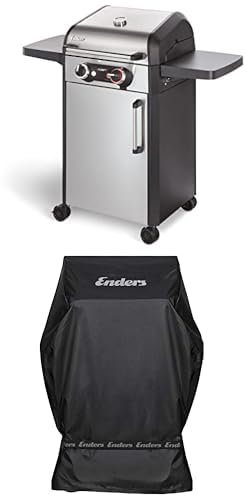 Enders eFlow Pro 2 Turbo, silber/schwarz & Gasgrill Abdeckhaube für Gasgrills: BROOKLYN NEXT 2 + 3 Brenner (ab 2019), hochwertiges Polyestergewebe (300D), UV-beständig und wasserdicht