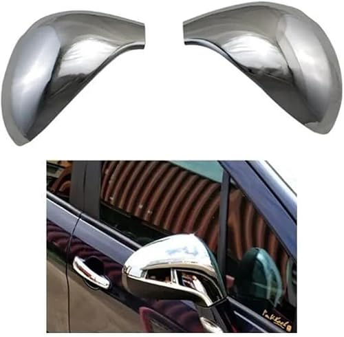 YANER Dekorative Abdeckung für Auto-Seitenspiegel, kompatibel mit Peugeot 207 308 2006–2014, ABS-Kunststoff-Spiegelkappen, Formset, glänzendes Silber (kein Ersatzteil) (helles Silber)