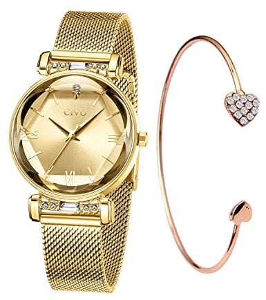 CIVO Damenuhr Armreif Wasserdicht Armbanduhr Damen Gold Edelstahl Mode Kleid Elegant Beiläufig Designer Quarzuhr Uhr
