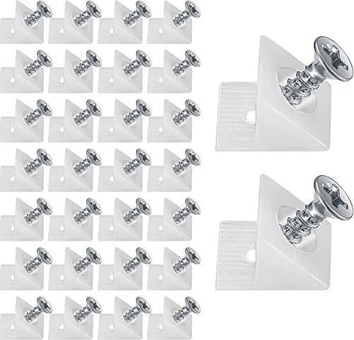 30 Stück Rückwandverbinder, Schubladen Keile, Durchhängende Schubladenböden, Schrankrückwand, Kunststoff Rückwandhalter mit Schrauben, Halter Stabilisatoren Rückwandverbinder Einlegeboden Halter Keil