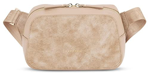 Expatrié Umhängetasche Damen Sand - Fleur - Elegante Crossbody Bag aus PU Leder - Kleine Handtasche zum Ausgehen Feiern Freizeit - One Size