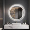 Dripex 500 mm Bluetooth Round LED Bathroom Mirror, Illuminated Circle Bathroom LED Mirror with Speaker, Anti-fog, Wall Mounted, 3 Lighting Modes, Dimmable, Front+Backlit, IP44