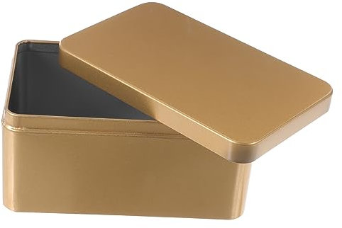 Warmhm Mini-teeblatt-aufbewahrungsbehälter Weißblechbox Süßigkeiten-organizer Home Organizer 13x8x6cm Leckereien Zinnfarbe