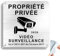 Goodvia Panneau Propriété Privée sous Vidéo Surveillance 15x15cm Aluminium Brossé avec Auto-adhésif 1 Pièce