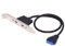 chenyang Cavo di prolunga USB 3.0 per pannello frontale, 19/20 pin, da 1 maschio a 2 USB C femmina, per pannello posteriore, con staffa PCI-E da 12 cm