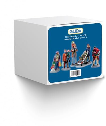 Glida Set mit 5 Stadtfiguren aus Harz für das Weihnachtsdorf