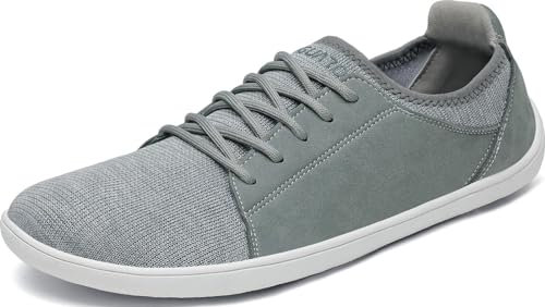 SAGUARO Unisex Barfußschuhe Knit Outdoor Walkingschuhe Mit Zero-Drop Solhe und Breiter Zehenbox Leicht Atmungsaktiv GR.45