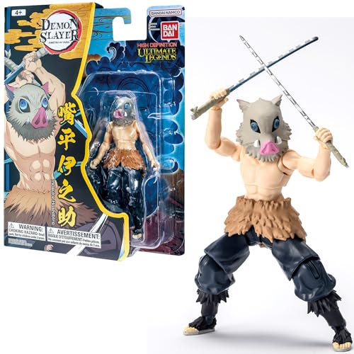 Bandai - Ultimate Legends HD - Figurina d'azione Demon Slayer 12 cm - Inosuke Hashibira - Licenza Ufficiale Demon Slayer - Figurina articolata Inosuke - Giocattolo per bambini 4 anni e + - VE88963