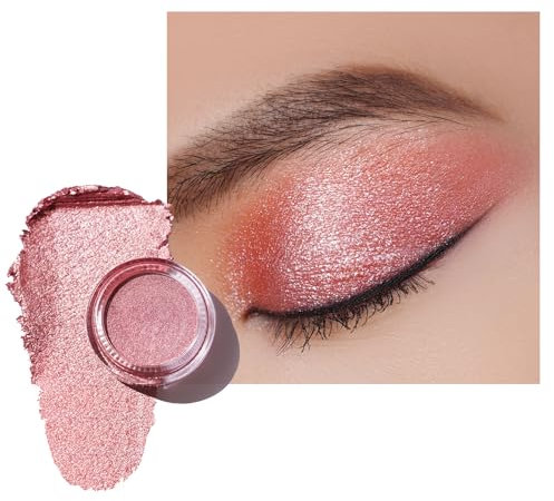 Oulac Glitzer Lidschatten Rosa | Hochpigmentierter Feine Textur | Wasserfest & Langlebig | Metallisch schimmernde Finish | Verblendbar & Faltenfreies Augen-Makeup | Vegan | 06g (18)