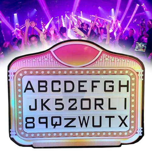 KYZTMHC Cinema Light Box Club Signs LED Letter Bottle Presenter Happy Birthday,Changeable Letters VIP Service for Bottle Service Letter Bottle (Color : A)