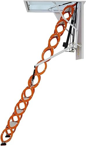 Alloy Attic Access Ladder Concertina Loft Ladder Pull Down Attic Ladder Alloy Folding Telescoping Ladder Bearing 1100lb