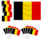 16 pièces Ensemble de drapeaux,décorations de coupe européenne,1 grand drapeau 150x90cm,avec œillets en laiton,15 petits petit drapeau à main,décorés lors d'événements sportifs,fêtes (Belgique)
