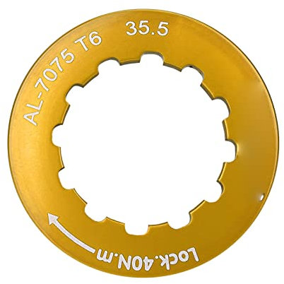 VGEBY Fahrrad-Kassetten-Sicherungsring, Aluminiumlegierung, Fahrrad-Schwungrad-Ringabdeckung, Kassetten-Schwungrad-Sicherungsabdeckung mit Geringer Dichte für Mountainbikes (Gold)