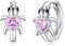 VONALA Schildkröte Creolen Ohrringe, 925 Sterling Silber Tier Schmuck mit Rosa Zirkonia für Damen Mädchen Kinder (Schildkröte)
