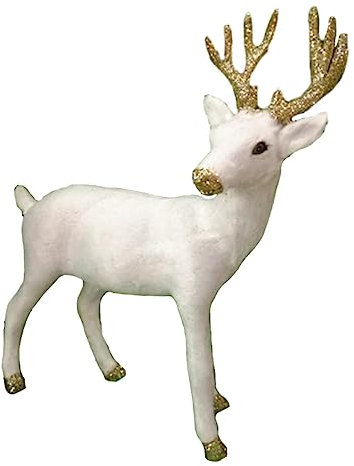 Vaguelly 1stück Realistische Rentierfigur Kreatives Ornament Für Desktop-Dekoration Mini Tiermodell Für Weihnachten Für Freunde Vivid Simulation Für Lernzwecke Und Feierlichkeiten