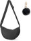 AWAVM Borsa a tracolla da donna in nylon a mezzaluna, impermeabile, leggera, con tracolla regolabile, Nero , One size