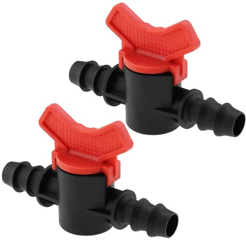 be in your mind 2 Pièces 12mm Robinet à Tournant Sphérique Connecteur Barbelé Interrupteur d'arrêt PVC Connecteur Barbelé Robinet Pompe à Air Jardin Tuyau d'eau Joint Vanne pour Tuyau 16PE Connecter