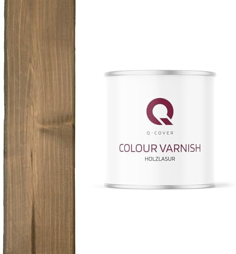 Q-Cover Holzlasur Braun-grau 7013, 2.5L Satin Holzschutz Holzschutzlasur Lasur Wasserbasierte Innen Außen Lasur Abperleffekt Lasur Für Holz