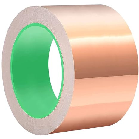 ALI2 Nastro Di Rame Nastro Nastro,Nastro Adesivo In Rame Conduttore Doppio Lato ,Nastro Adesivo In Foglio Di Rame Per Riparazioni Elettriche,Messa A Terra,Emi Schermatura Nastro Adesivo (70mmx20m)