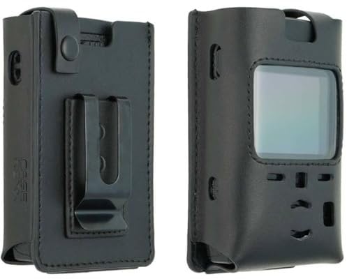 caseroxx Kunstleder-Tragetasche für Motorola TPG2200 Tetra-Pager – mit Sichtfenster, Gürtelclip & USB-C Ladeöffnung, schwarz