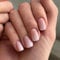 Ceboic 24Pcs French Tip False Nails Short, Square Pink White Gradient Fake Nails, Natural Full Cover Press on Nails, Acrylic Glue on Nail French Manicure Kit for Women Girls Nail Art