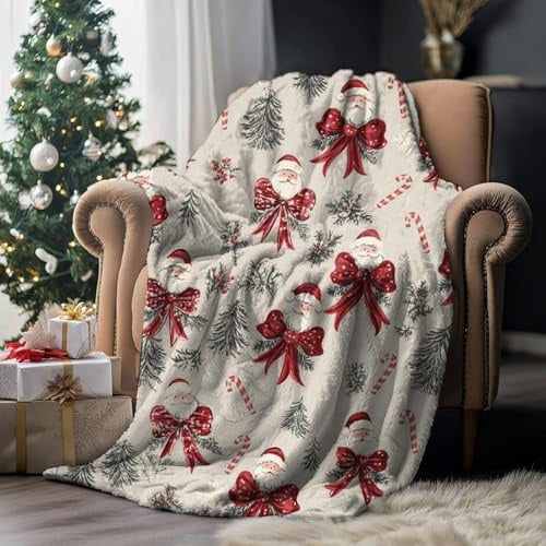 Weihnachtsdecke Kuscheldecke Flauschig Weihnachts Decke Wohndecke Warme Grüner Fleecedecke Weiche Sofadecke Couchdecke für Bett Sofa Schlafzimmer Büro Rot Rentier Schneeflocken (C, 100 * 150cm)