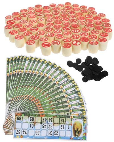 Abaodam 1 Satz Satz Zahlenschachspiel Kartenspiel Bausatz Logo-Spiel Dame Brettspiel Bingo-Maschine Figurenschachspiel Spielzeuge Leeres Bingo Haushaltspartyspiel Hölzern