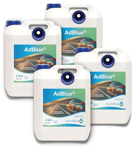SuperBlue Adblue 10L Made in Italy with Filling Tube, ISO 22241 (4 Canisters)