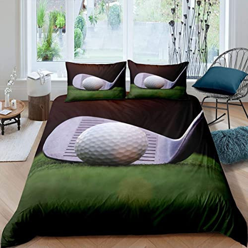 Rptidmv Bettwäsche 135x200 Golf Bettwäsche-Set mit Reißverschluss Schließung (Kinder Jungs Mädchen), Weich Microfaser Bettbezüge + 2 Kopfkissenbezug 80x80 cm
