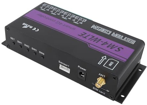 Yctze Controlador de Interruptor Remoto 4G 4 Canales con Aplicación, Web, Alarma de SMS para Temperatura, Control de Humedad y Alertas de Falla de Energía
