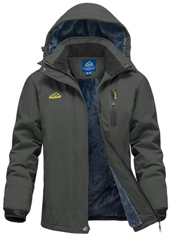 donhobo Damen Outdoor Winterjacke Winddichte Wasserdicht Softshell Jacke Warm Fleece Skijacke Funktionsjacke mit Abnehmbarer Kapuze