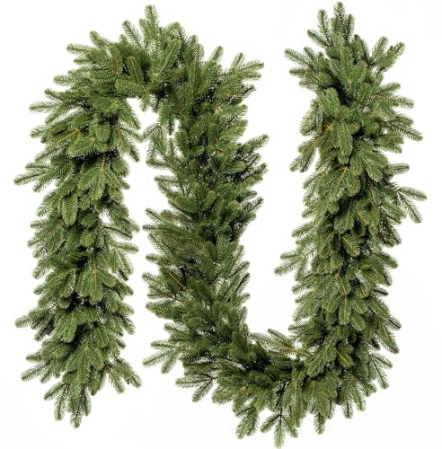 FairyTrees Guirnalda navideña Verde 200 cm en PE 100 % | Guirnalda de Abeto Artificial para Mueble, Ventana, Espejo | Decoración navideña Interior, Estilo Natural Elegante, Ramas densas y Suaves