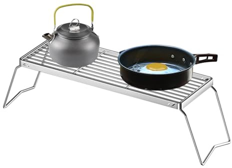 Grillrost, zusammenklappbar, aus Iñox-Stahl, Grill, tragbares Küchenwerkzeug, Feuerstelle für Garten, Camping, Gemüse